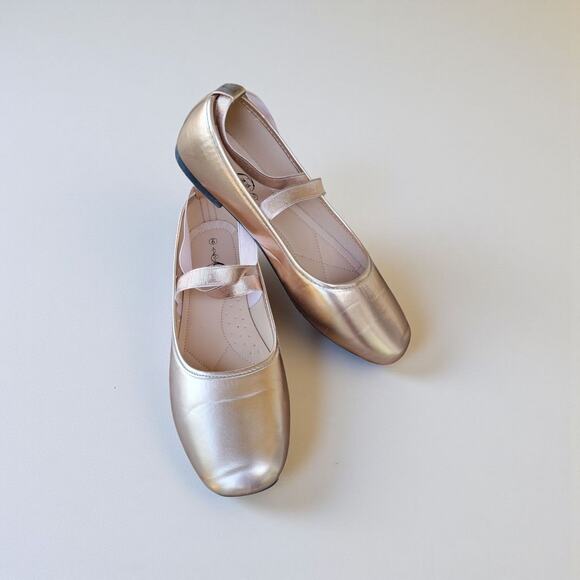 SOLE MATES Gold Metallic Ballerina Flats Size 9 - Picture 2 of 16